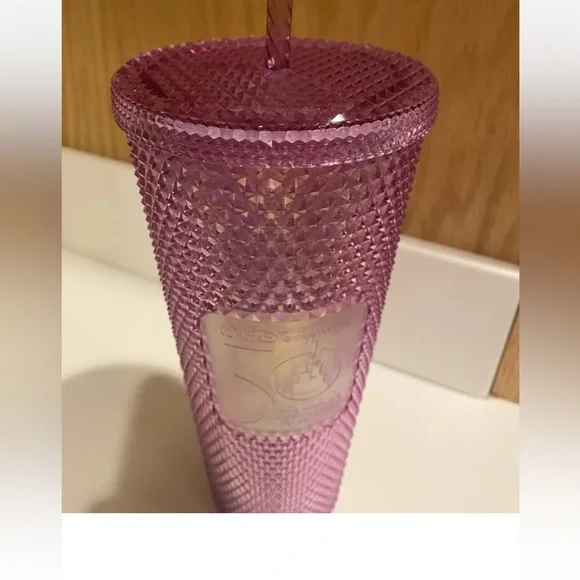 2021 Walt Disney World 50th Anniversary Studded PINK Starbucks Tumbler Cup - Picture 4 of 4